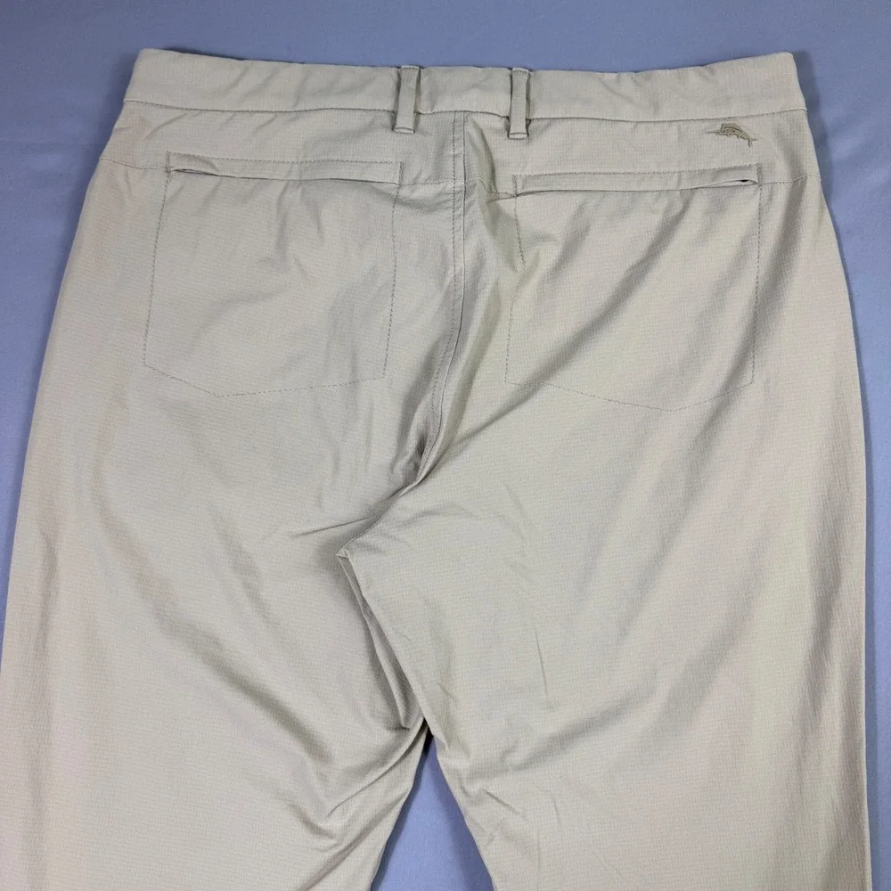 Tommy Bahama Boracay Performance Pants Mens 34x32 Tan Stretch Beach Golf Wicking